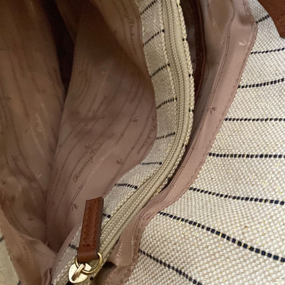 Tommy Bahama Beige Striped Purse/Tote - Picture 10 of 11